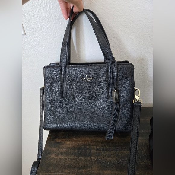 Kate Spade Grey Street Dominque Black Satchel with Gold Accents - Picture 4 of 12